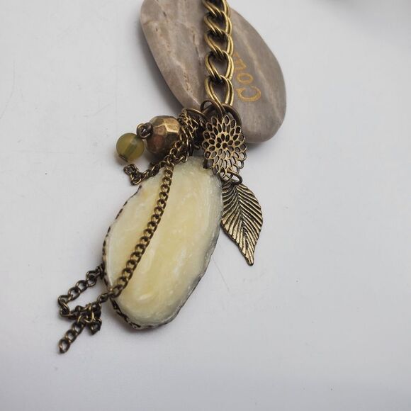 Bohemian agate feather hippie boho necklace pendant - Picture 2 of 3